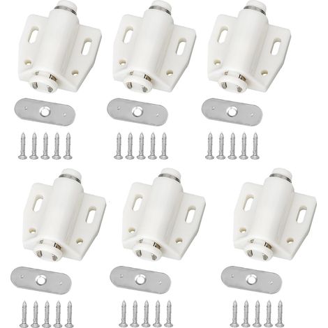 Magnetische Druckriegel zum Öffnen, 6 Stück magnetische Schranktürverschlüsse für Küche, Bad, Kleiderschrank, Küchenschränke