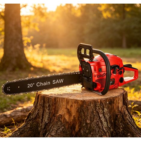 WILITTO Tronçonneuse à Essence 58cc 2200W - Guide 20", Chaîne Trempée Haute Résistance, pour Coupe de Bois et Bûcheronnage,Moteur 2 Temps, Auto-Lubrification, Anti-Vibration, Kit Complet Inclus (1/5)