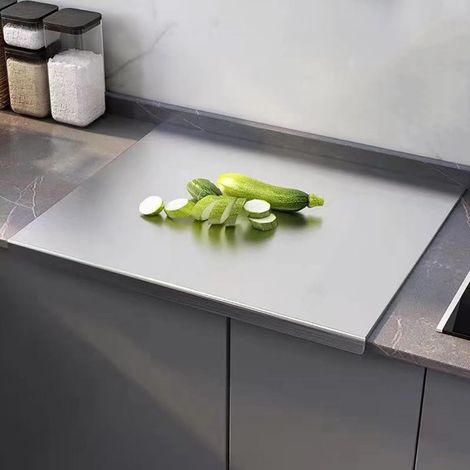 Planche Découper Inox 304 – Antidérapante – Double Face – 27,6x15,7'' – Qualité Alimentaire – Cuisine