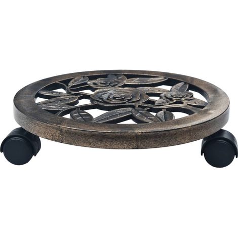vidaXL Plant Trolleys 6 pcs Bronze 30 cm Plastic