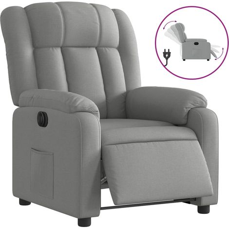 Maison Exclusive - Relaxsessel Elektrisch Hellgrau Stoff