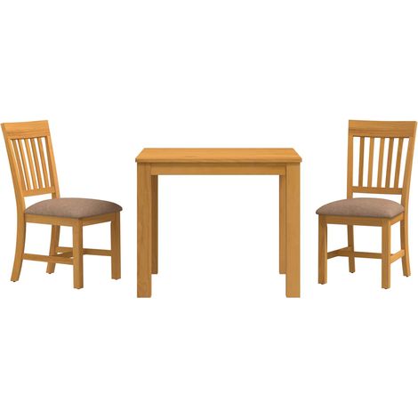 Dining Set 3 pcs Grey Solid Oak Wood vidaXL (1/5)