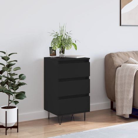 vidaXL Credenza Nera 40x35x70 cm in Legno Multistrato