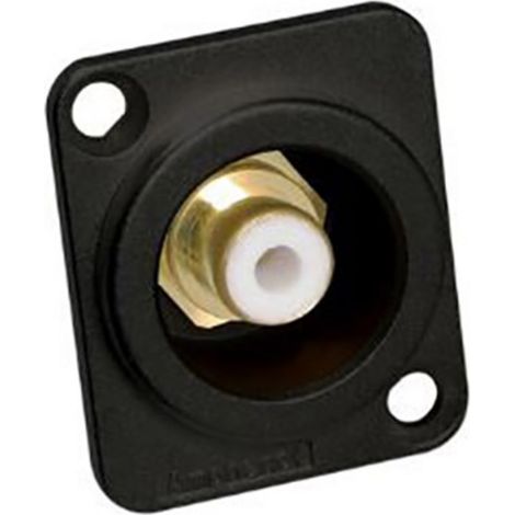 Amphenol ACJB-WHT Cinch-Steckverbinder Flanschbuchse Polzahl: 2 Mono Schwarz, Weiß 1 St.