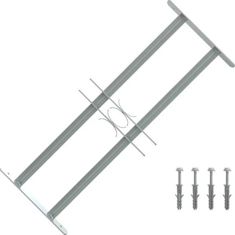 Grille de sécurité réglable pour fenêtre et deux barres transversales de 500 à 650 mm (1/5)