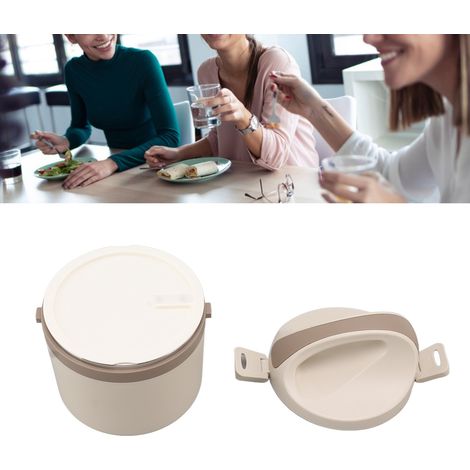 Boîte à lunch isotherme en acier inoxydable, boîte hermétique pour aliments, boîte à lunch, boîte bento, cadeau, boîte à lunch portable, blanc cassé (1/5)