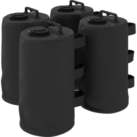 Outsunny Set of 4 Gazebo Water Weights Bags, 500D Sand Weights, Black