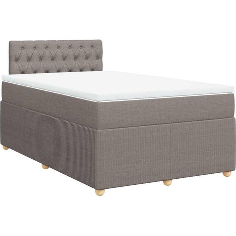 Maison Exclusive - Sommier à lattes de lit avec matelas taupe 120x190 cm tissu (1/5)