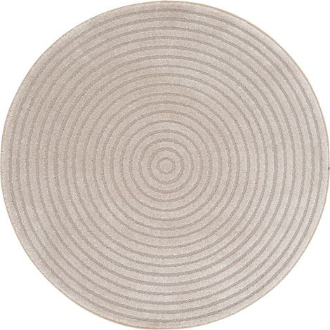 BOBOCHIC - Tapis rond poils ras ONDELIA motif géométrique 160x160 Beige (1/5)