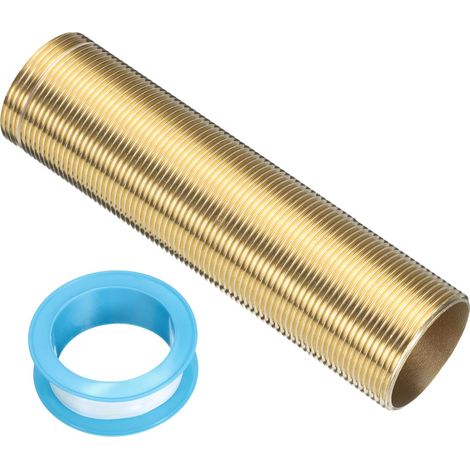 5" Tige d'Extension de Montage de Robinet en Laiton Filetée, Allonge de Tuyau Fileté, Allonge de Tige de Montage, Allonge de Pied Fixe avec Ruban PTFE, Doré, 1 Pièce (1/5)