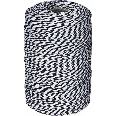 Black and white twine 2 mm x 100 m (black and white), cotton baker's twine, cotton cord for holidays MUMU