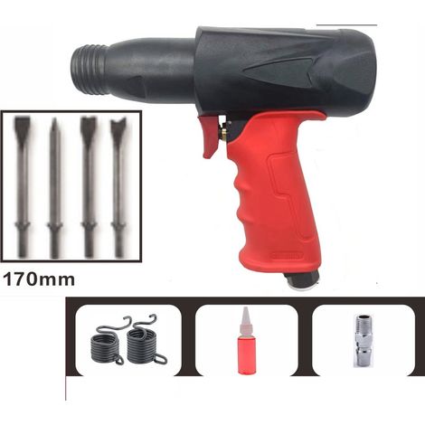 Kit de marteau pneumatique, pelle pneumatique à Impact, ciseau, outil 4500BPM, course de Piston de 41mm, Port d'entrée PT de 1/4 po, tuyau d'entrée de 3/8 po (1/5)