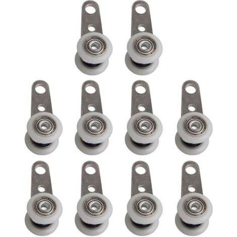 Set mit 10 Rollen für Terrassentüren oder Schiebetüren – Metall und Kunststoff – 4,5 x 1,9 cm
