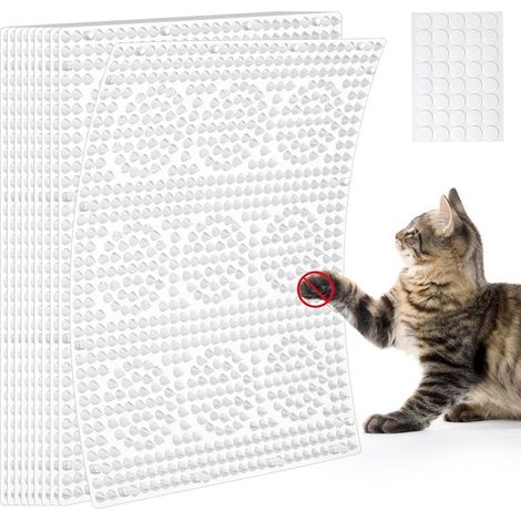 Tapis de Protection pour Chats Kit barrière pour Chats (10 pièces) 41 x 33 cm carré Scat Mat avec Pointes en Plastique de 2,5 cm, Tapis de Protection dissuasif pour Chat, Chiens (1/5)