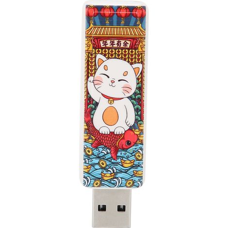 USB-Stick mit niedlichem Katzenmuster, im laufenden Betrieb austauschbar, Plug & Play, USB 2.0-Standard, stoßfest, tragbarer Speicher, 32 GB. (1/5)
