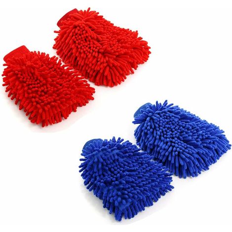 Green Mobility-4 Pcs Gants De Lavage De Voiture,Microfibre De Chenille Lavage De Voiture Gants Nettoyage Gants De Lavage De Voiture Imperméables En Microfibre Sans Rayures Pour Le Nettoyage Des Voitur (1/5)