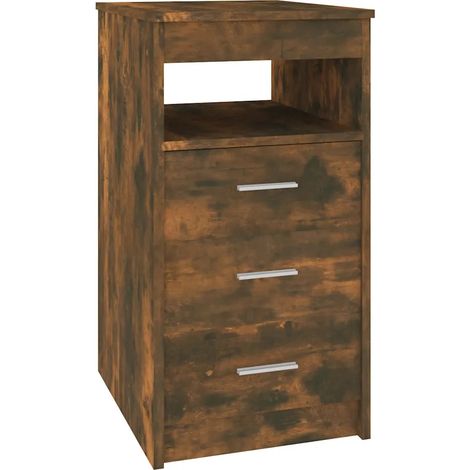 Cómoda compacta con estante de almacenamiento 40 x 50 x 76 cm fabricada en madera de ingeniería acabado roble ahumado 020048135 (1/5)