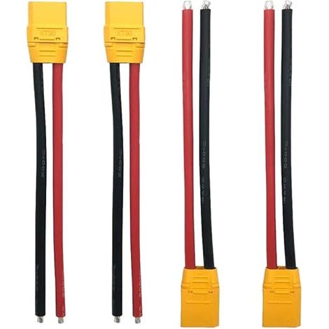2 Paires Câble Adaptateur Prise Mâle Femelle Connecteur de Batterie avec 15CM 12AWG Fil de Silicone pour Batterie RC Lipo (1/5)