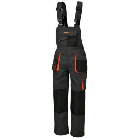 Pantalones de trabajo Beta Tools 7863G para hombre, diseño moderno, tirantes ajustables, multibolsillos, color gris, ideal para trabajo profesional