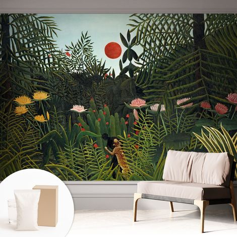 Tapete Vliestapete mit Kleber- abwaschbar - Raumgestaltung Schlafzimmer Wohnzimmer Tapete Exotische Landschaft 312x219 cm (1/5)