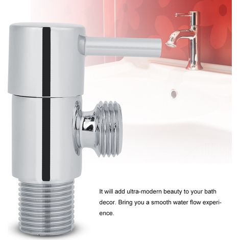 Robinet de salle de bain avec vanne d'angle et accessoires en laiton chromé (1/5)