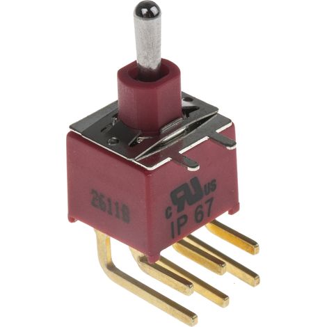 Interrupteur à levier RS PRO, (On)-Off-(On), 2RT, 5 A @ 250 V c.a. ( Prix pour 1 ) (1/2)