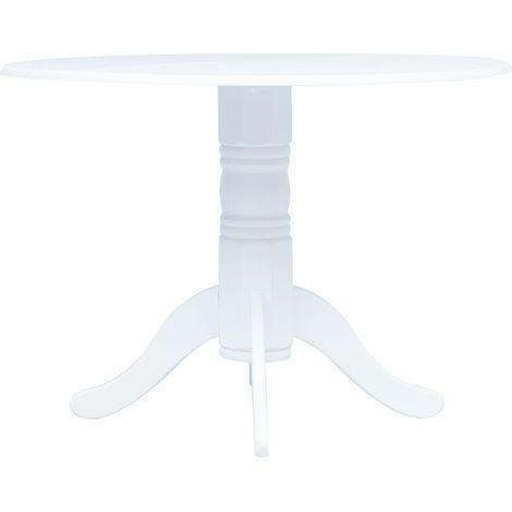vidaXL Tavolo da Pranzo Bianco 106 cm in Legno Massello di Hevea (1/5)