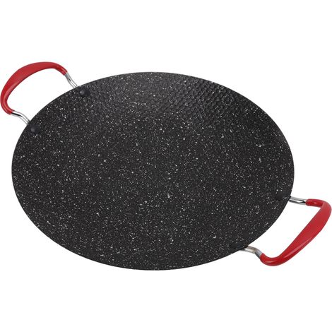 Poêle à griller coréenne antiadhésive avec poignée anti-brûlure, plaque de cuisson ronde pour barbecue à gaz ou vitrocéramique, 30 cm / 11,8 pouces (1/5)