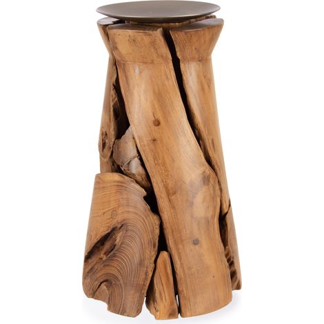 Porta candela Arwood naturale h 32 fatto con radici di legno teak reciclato -Ø 21 x h 37 cm (1/2)