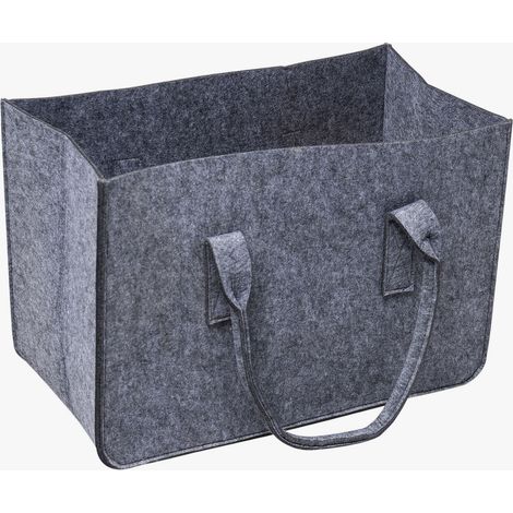 Werka Pro – Sac à bûches en feutre gris 50x27x34cm – Pour bois dur – Résistant aux déchirures – Parfait pour rangement intérieur et extérieur