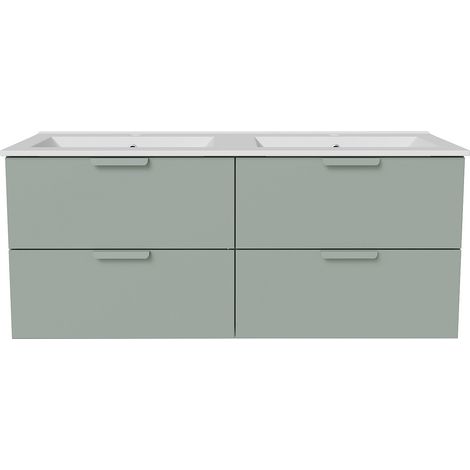 Mobile bagno sospeso con lavabo da incasso Verde acqua L120 cm - AVORELI (1/4)