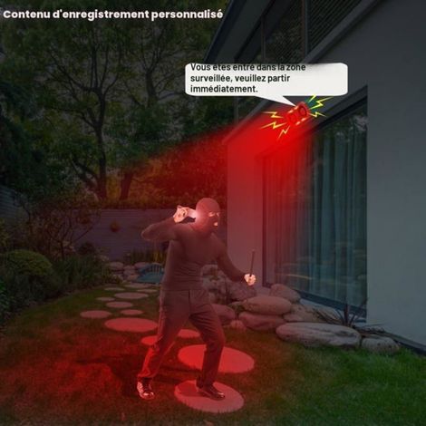 Alarme Solaire Extérieure - Détecteur De Mouvement - 2 Haut-Parleurs 130 Db - 13 Lumières Stroboscopiques - 4 Modes Fonctionnement - 1 Pièce (1/5)