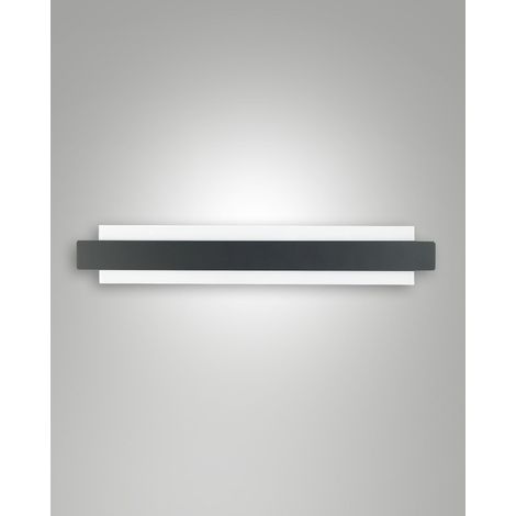 Regolo Lampada da Parete LED Integrato 21W 2150lm 3000K Metallo e Vetro Colore Nero Design Moderno Dimmerabile a Taglio di Fase IP20 Classe 1