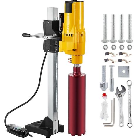 Support de perceuse à Noyau de Diamant Vertical 205mm 255mm Banc d'ingénierie Robuste perceuse à béton Humide/Sec 3980W 4450W (Color : 205MM-3980W-Drill) (1/5)