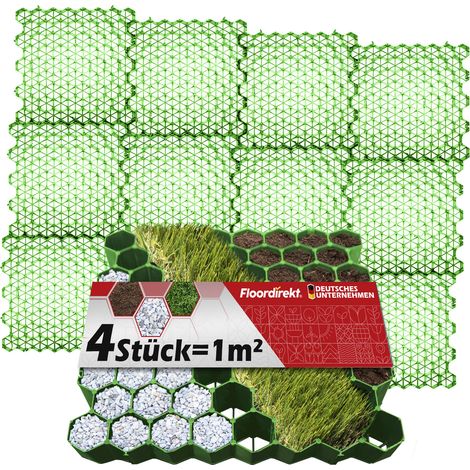 Lot de 4 Dalles stabilisatrices Paddock, Vert, 50 x 50 cm