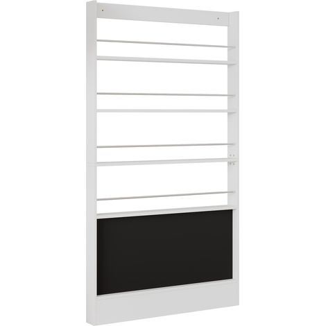 Kinderbücherregal mit Tafel, 4 Regale, MDF und Metall, Weiß, 100 x 10 x 180 cm (1/5)