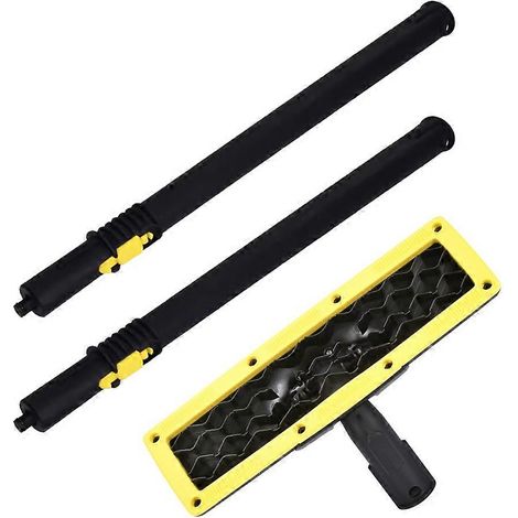 Rallonge de lance de pulvérisation avec tête de brosse pour sols compatible avec les nettoyeurs haute pression Karcher SC1, SC2, SC3, SC4, SC5, SG2 et SG4 (accessoire jaune à rotation). (1/5)