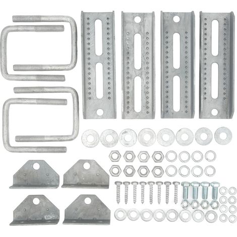 Verzinktes Drehlager-Stützset, robuste und verstellbare Konstruktion für 3x3 Bootsanhänger-Querträger (1/5)