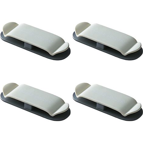 Support Câble - Fixation Adhésive Sans Perçage - Pour Prises Électriques et Câbles - Surface Lisse - 4 Pièces (1/5)
