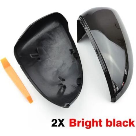 2pcs pour Vw Golf 7 Mk7 7.5 Gtd Gti Touran L E-golf Couvertures de rétroviseur latéral Noir brillant Couverture de rétroviseur 12-20, ABS Cache rétroviseur Noir brillant (1/5)
