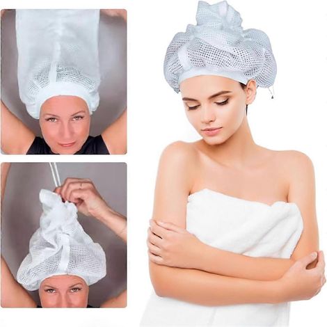 Bonnet de séchage en filet pour cheveux bouclés, nouveau bonnet de séchage en filet 2024-- (1/5)