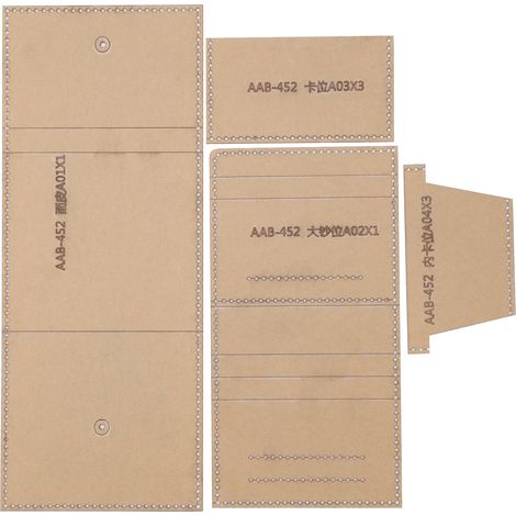 Wallet Tailoring Template Acrylic Short TripleFold Purse Stencil Pattern Leather Craft DIY Mould Tool (1/5)