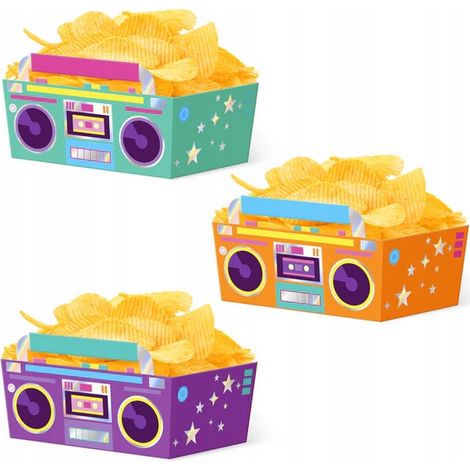 Chipsboxen, Chips-Snacks, Retro-Disco-80er-Jahre-Party-Geburtstags-3er-Packung (1/5)