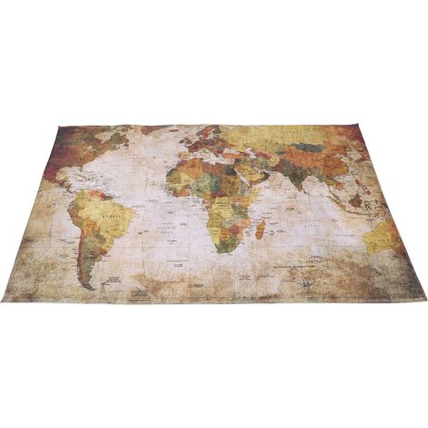Tapis carte du monde antidérapant, tapis de sol doux pour salon (1/5)