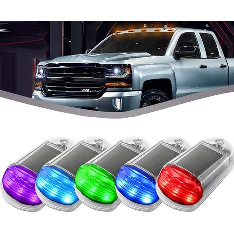 Iluminación solar para cabinas de camiones,iluminación LED inalámbrica para cabinas de camiones,5 unidades,7 colores) (1/4)