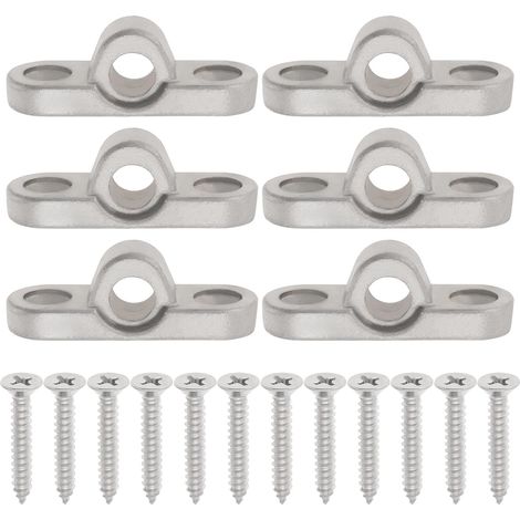 Lot de 6 œillets Muraux en Acier Inoxydable pour Auvent de Caravane Camping-Car œillets de 8 Mm Supports de Caravanes œillets de Tente 44 Mm X 15 Mm avec Vis (1/5)