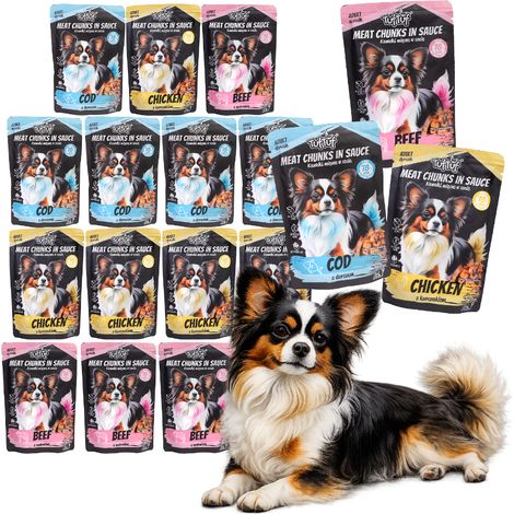 Cibo umido per cani TufTuf, mix di gusti, confezione da 20 bustine da 100 g. (1/5)