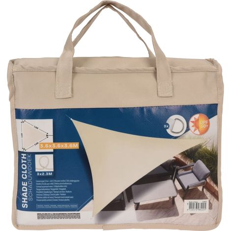 ProGarden Dreieckige Sonnenschutzplane Creme 3,6 m (1/4)