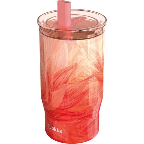 Quokka Mist - Tazza termica in acciaio inox da 720 ml con cannuccia (Petali di pesca) (1/3)
