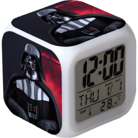 HANNTAOO Digitaler Kinderwecker, Star Wars LED-Farbwechsel-Wecklicht mit Thermometer & Nachtlicht, Geschenk für Jungen und Mädchen A93-2059 HTNL1532 (1/5)